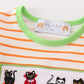 Green halloween cat embroidery girl romper