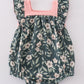 Green forest bloom print girl bubble