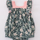 Green forest bloom print girl bubble