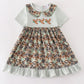 Camouflage duck embroidery ruffle dress