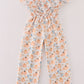 Orange pumpkin print girl jumpsuit