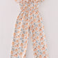 Orange pumpkin print girl jumpsuit