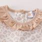 Beige leopard baby girl bloomer set