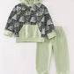 Green dinosaur boy hoodie set