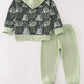 Green dinosaur boy hoodie set