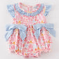 Pink character print ruffle girl bubble