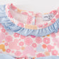 Pink character print ruffle girl bubble