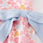 Pink character print ruffle girl bubble