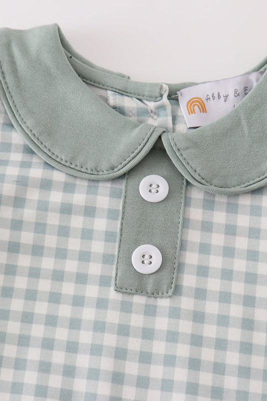 Green gingham boy bubble