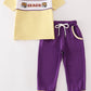 Purple gold GEAUX embroidery boy set