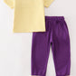 Purple gold GEAUX embroidery boy set