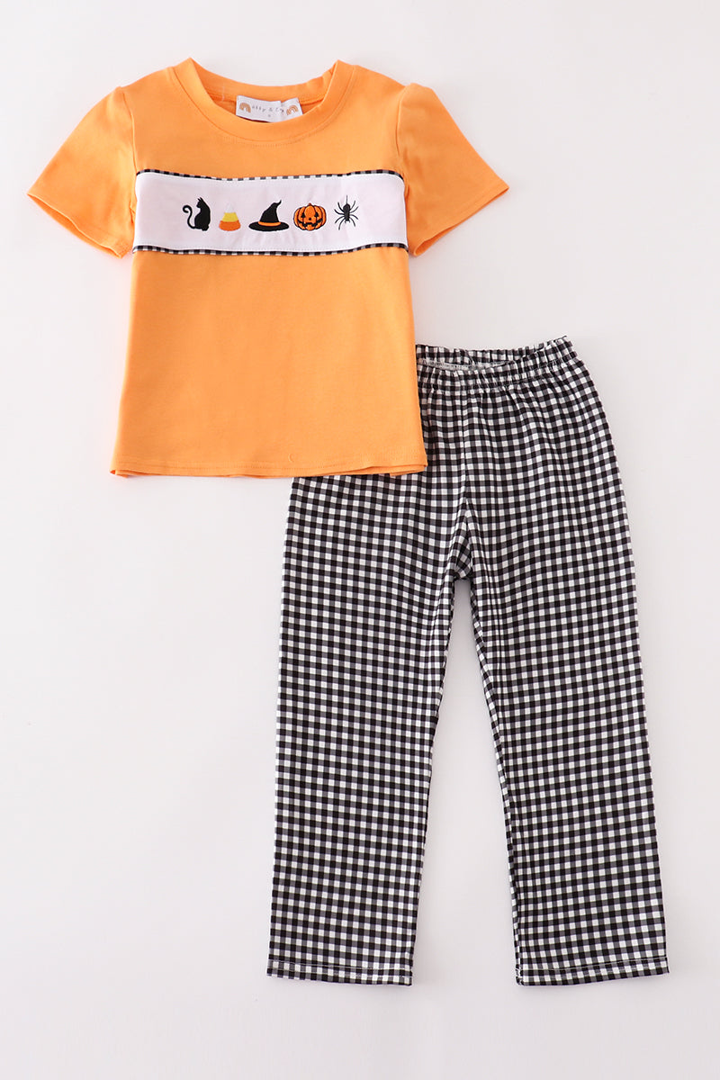 Halloween embroidery boy set