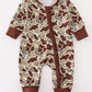 Camouflage ruffle zip boy romper