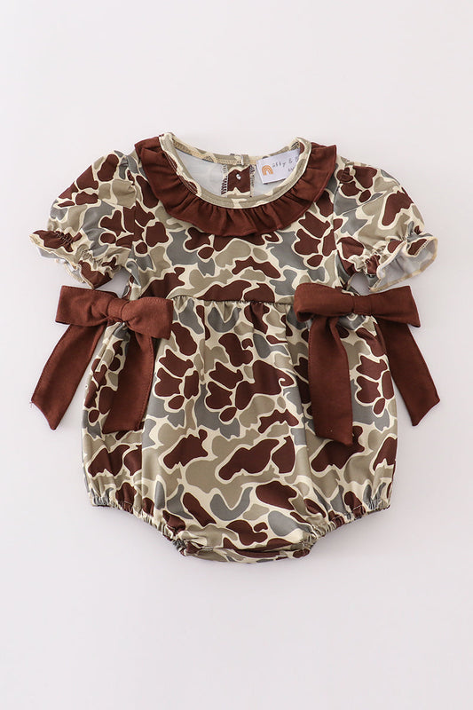 Camouflage girl ruffle bubble