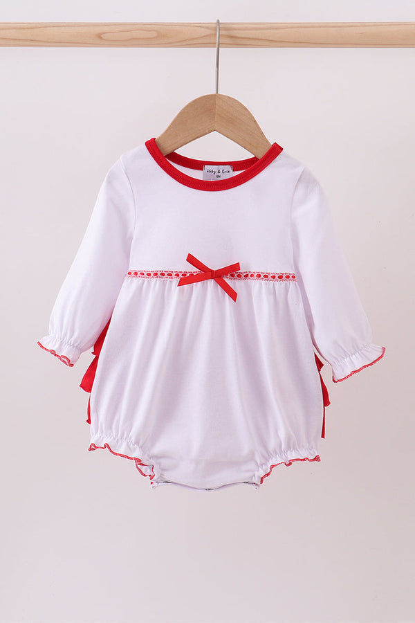 White bow ruffle bubble