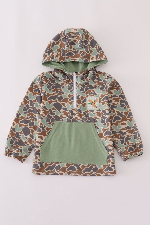 Camouflage duck embroidery hoodie