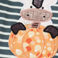 Green stripe cow pumpkin applique girl set