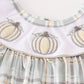 Pumpkin french knot plaid girl set