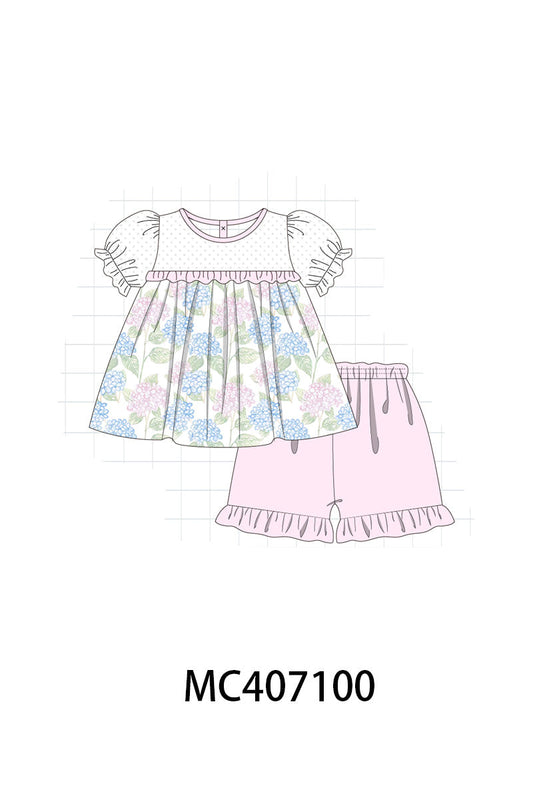 Pink Blossom Serenity print girl set