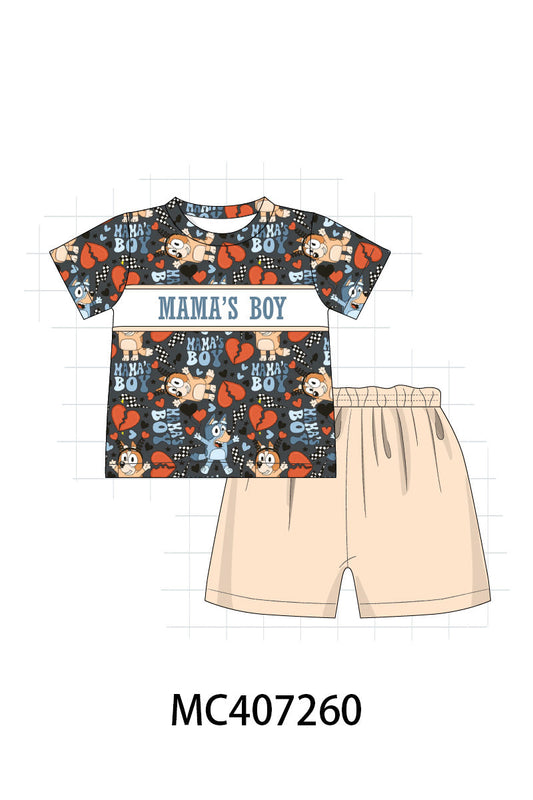 Character MAMA'S BOY embroidery boy set