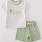 Easter stripe bunny applique boy set
