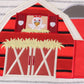 Red farm applique girl set