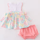 Leopard bunny embroidery girl bloomer set