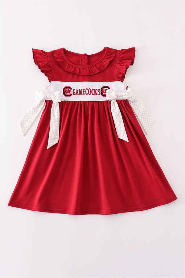 South Carolina Gamecocks embroidery ruffle dress