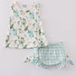 Green floral print bloomer set