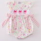 Pink floral mouse embroidery girl bubble