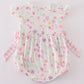 Pink floral mouse embroidery girl bubble