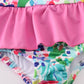 Rainbow garden print one-piece swimsuit