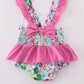 Rainbow garden print one-piece swimsuit