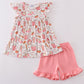 Pink baseball print girl set