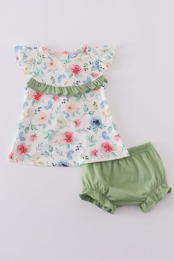 Green garden rose bloomer set