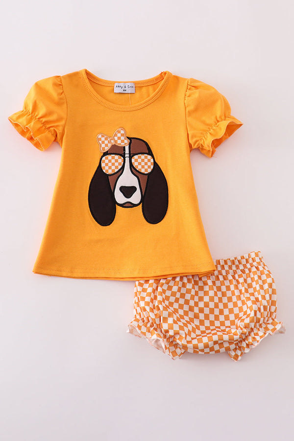 Orange tennessee applique bloomer set