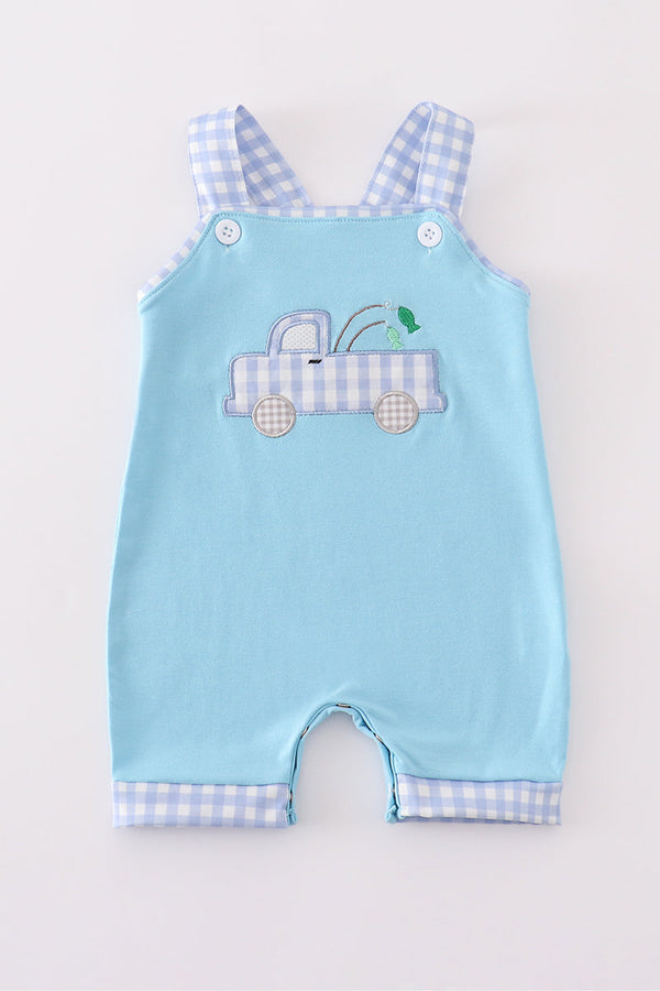 Blue truck fishing applique jonjon