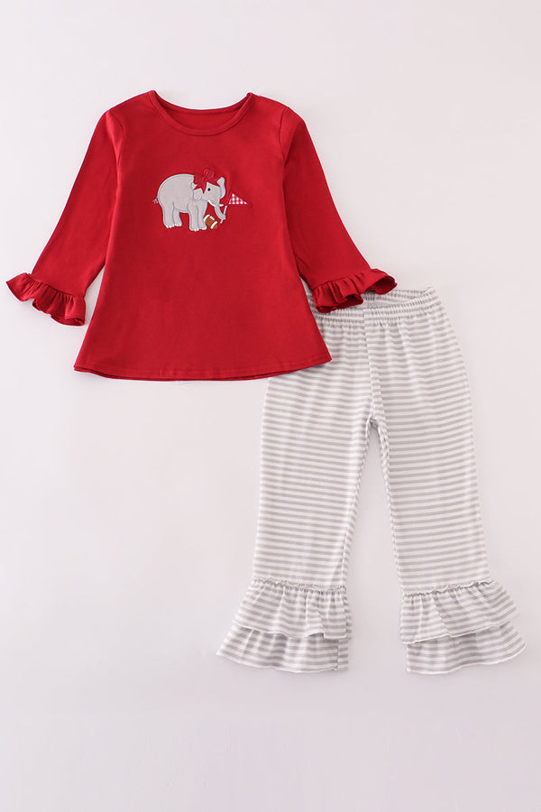Alabama roll tide elephant applique stripe pants set