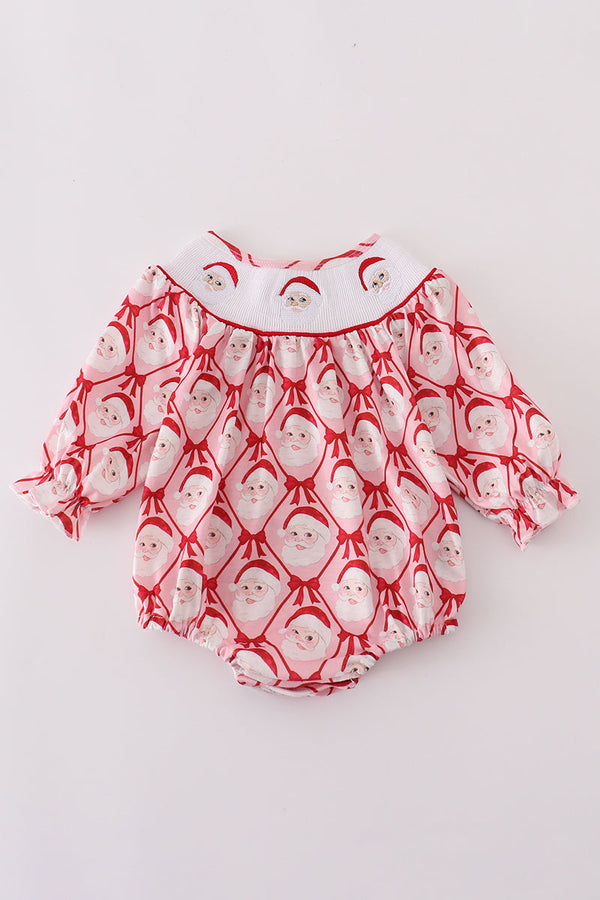 Red santa claus smocked bubble