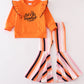 Orange halloween "let's get smashed" stripe set