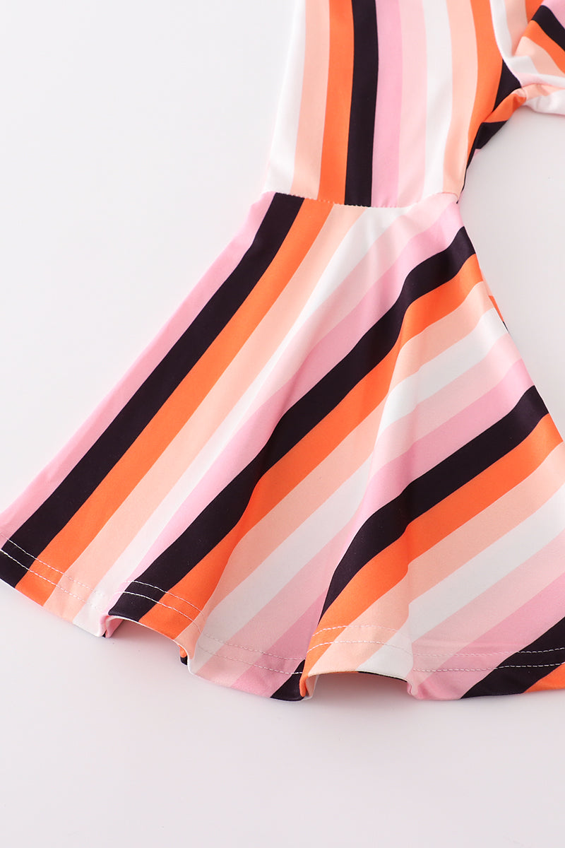 Orange halloween "let's get smashed" stripe set