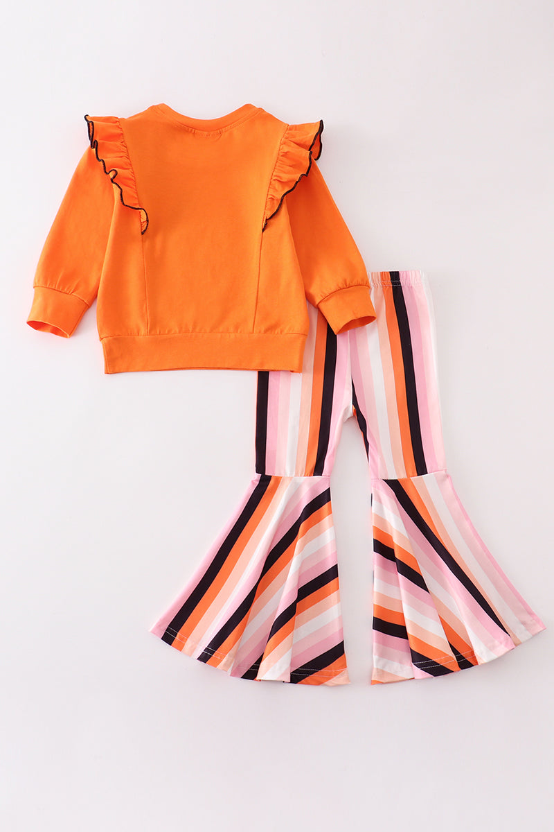 Orange halloween "let's get smashed" stripe set