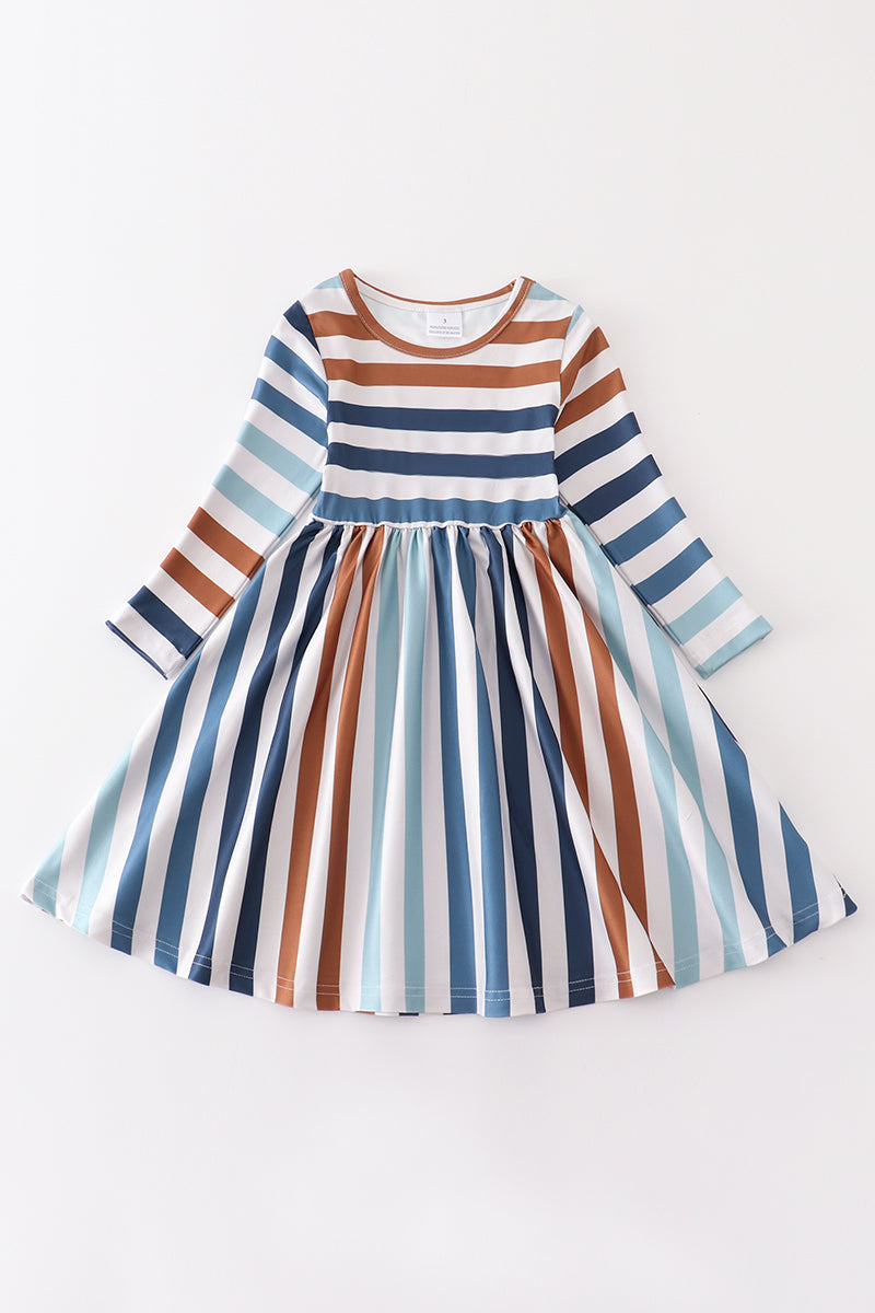 Stripe print girl dress mommy & me