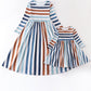 Stripe print girl dress mommy & me