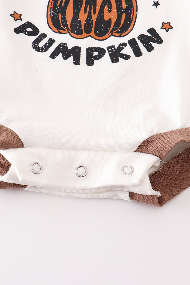 Halloween pumpkin baby romper