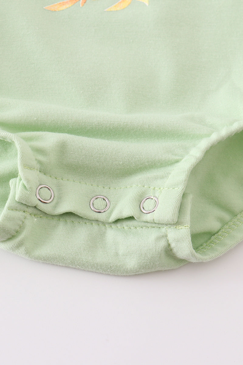 Green pumpkin baby romper