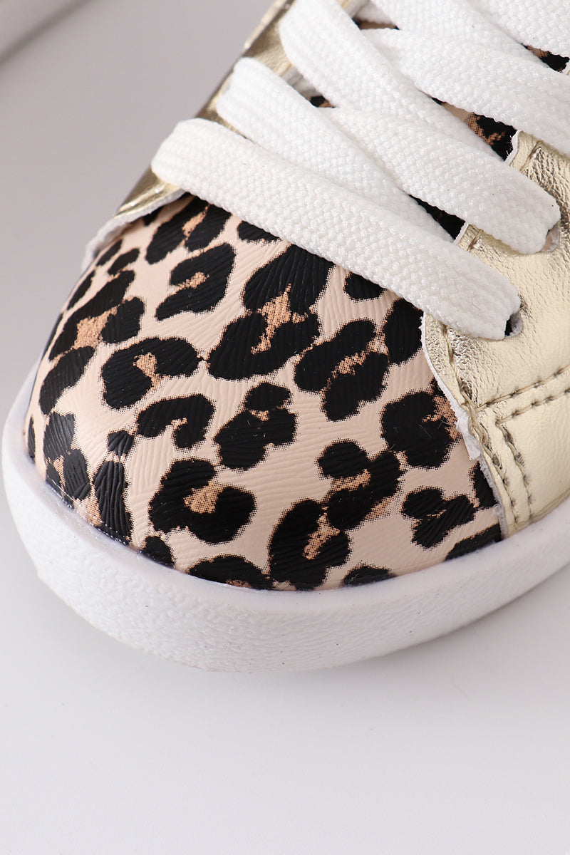 Leopard star glitter sneaker (toddler to big kids)