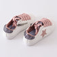 White pink star glitter sneaker (toddler to big kids)