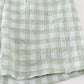 Green seersucker gingham boy swim trunks