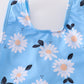 Blue daisy print one-piece girl swimsuit UPF50+